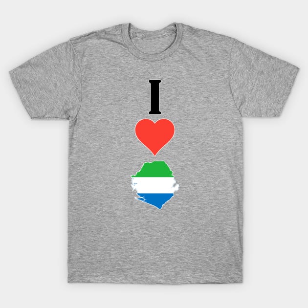 I Heart Sierra Leone I Love Sierra Leonean National Flag Map Vertical T-Shirt by Sports Stars ⭐⭐⭐⭐⭐